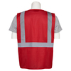 Erb Safety S863P Non-ANSI Mesh Safety Vest, Zip, 3 Pkts, Red, MD 63256